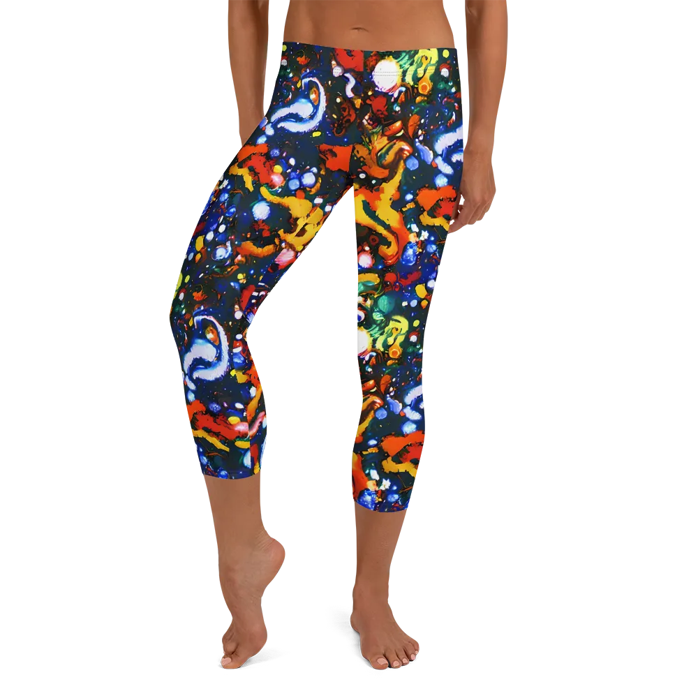 Orchid Voltage on Capri Leggings — Front