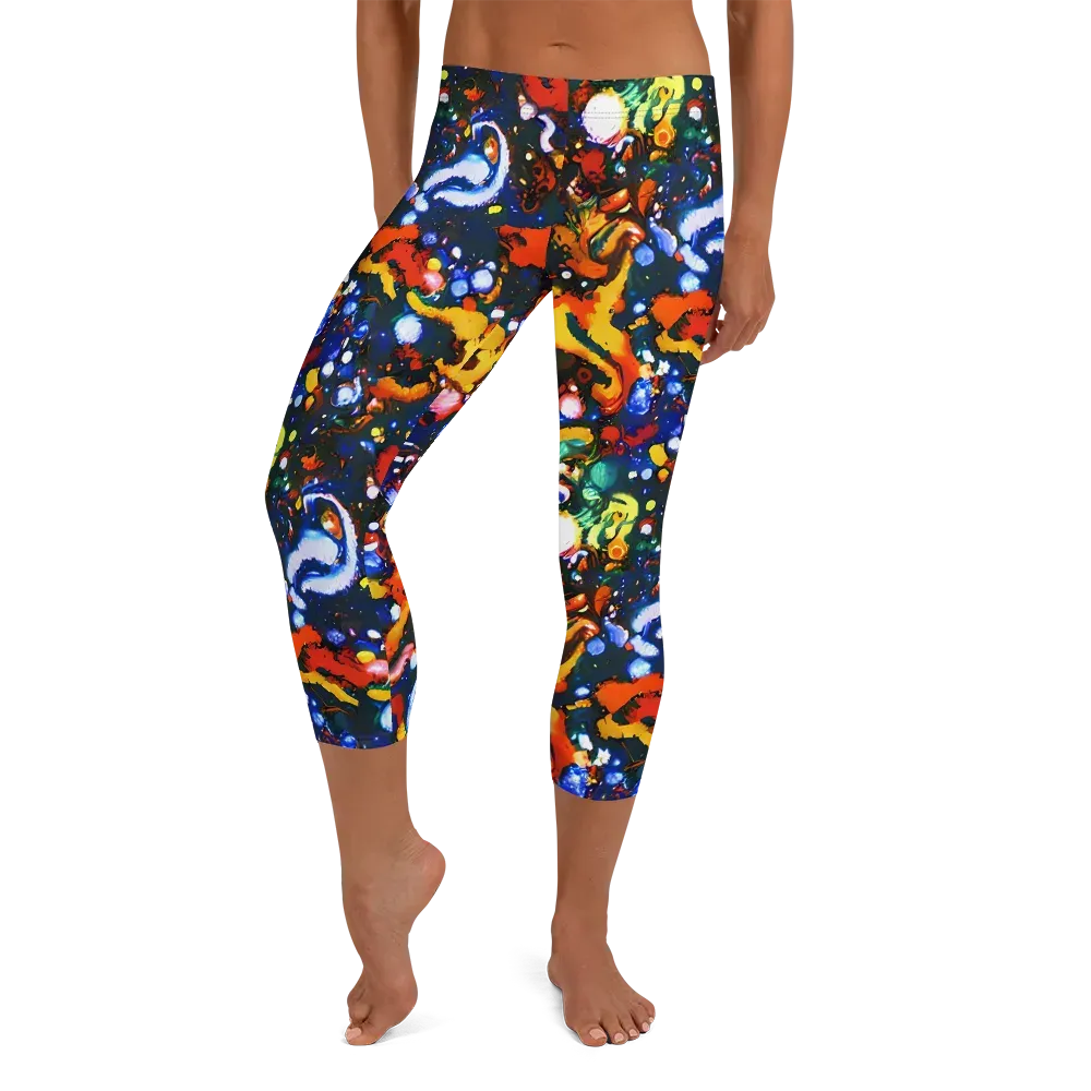 Orchid Voltage on Capri Leggings — Front