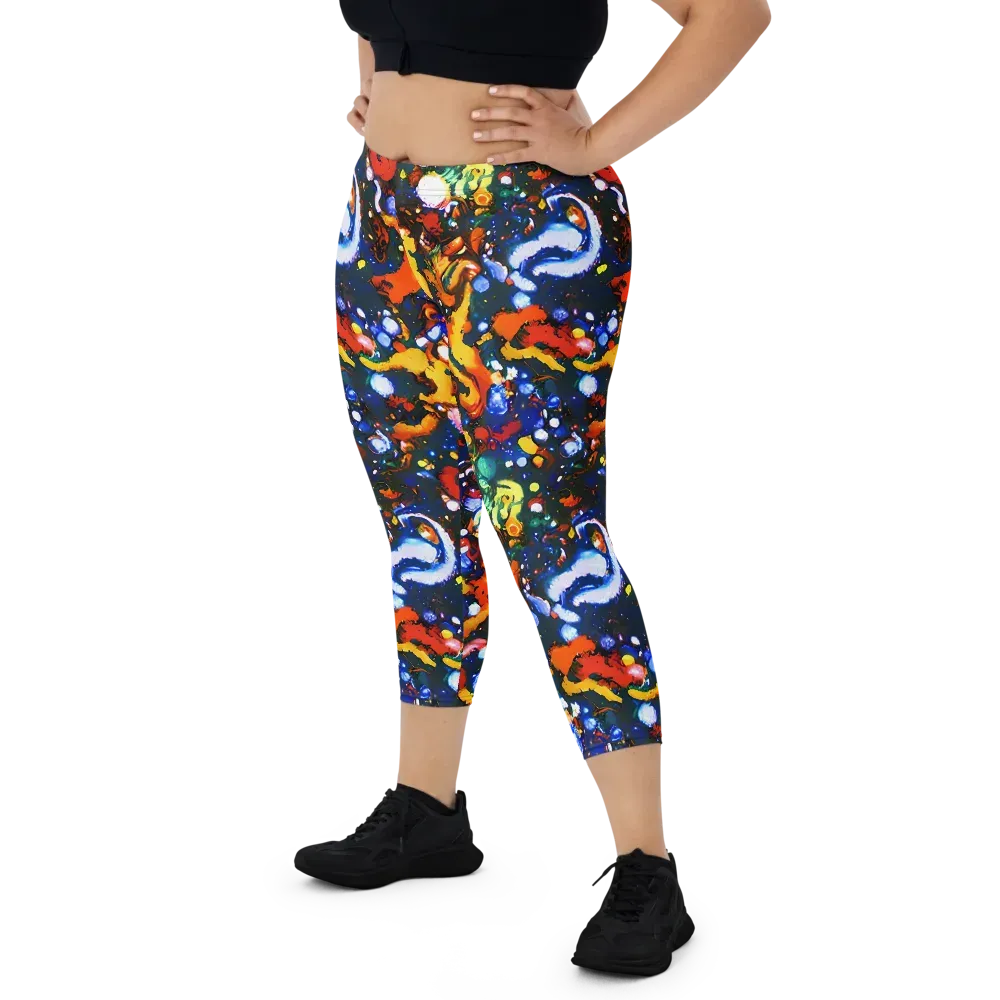 Orchid Voltage on Capri Leggings — Front