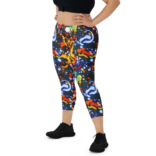 Orchid Voltage on a Capri Leggings