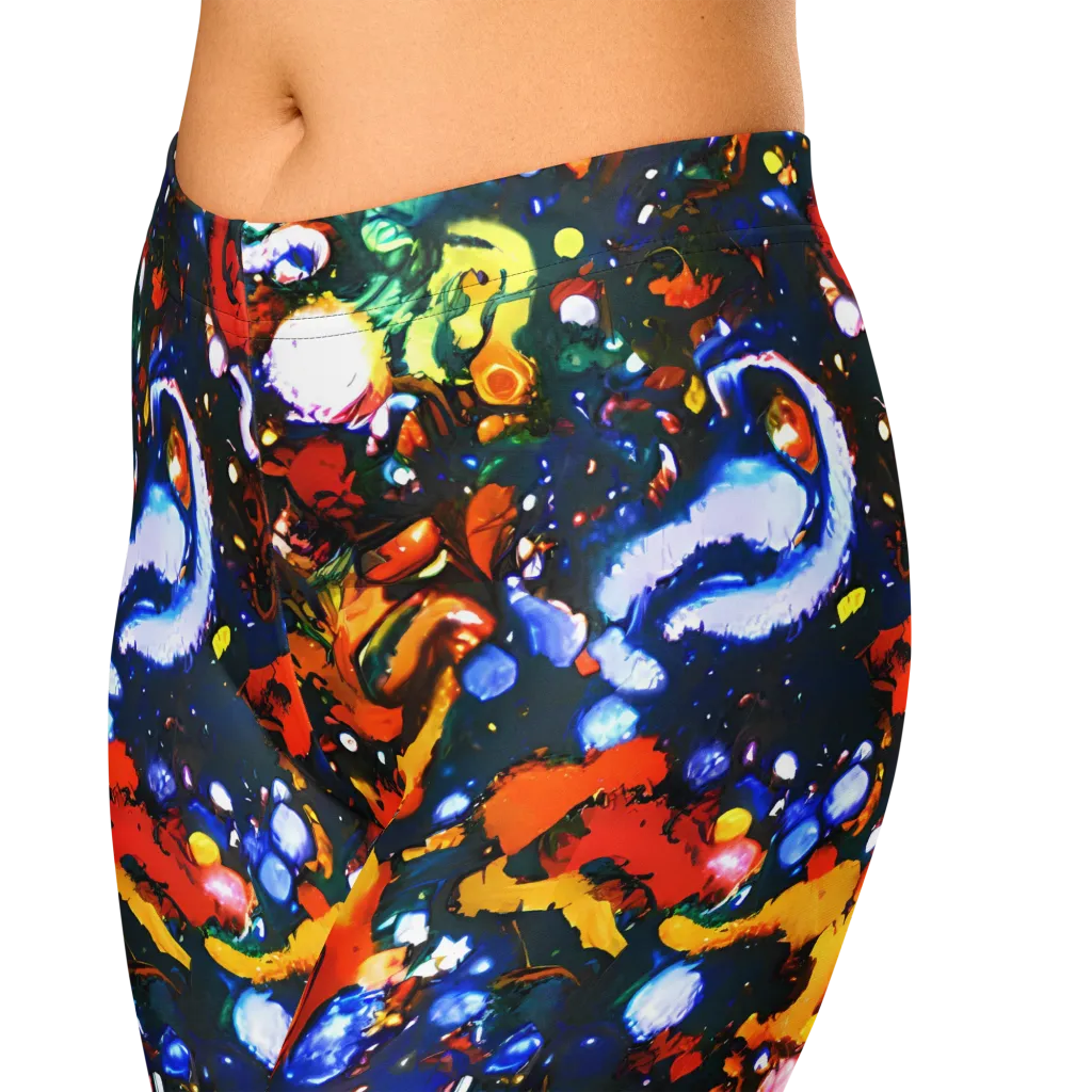 Orchid Voltage on Capri Leggings — Zoomed-in