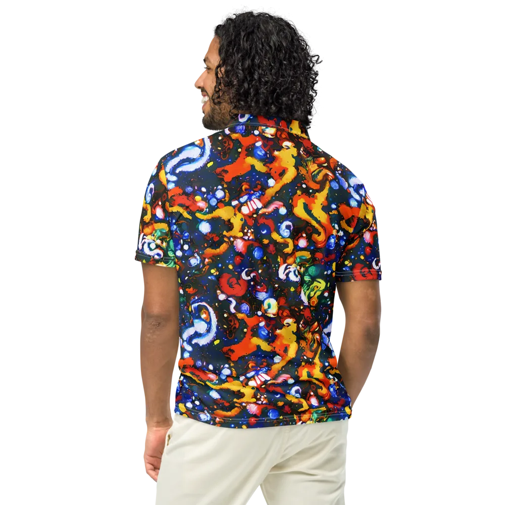 Orchid Voltage on Men's Slim Fit Polo Shirt — Back