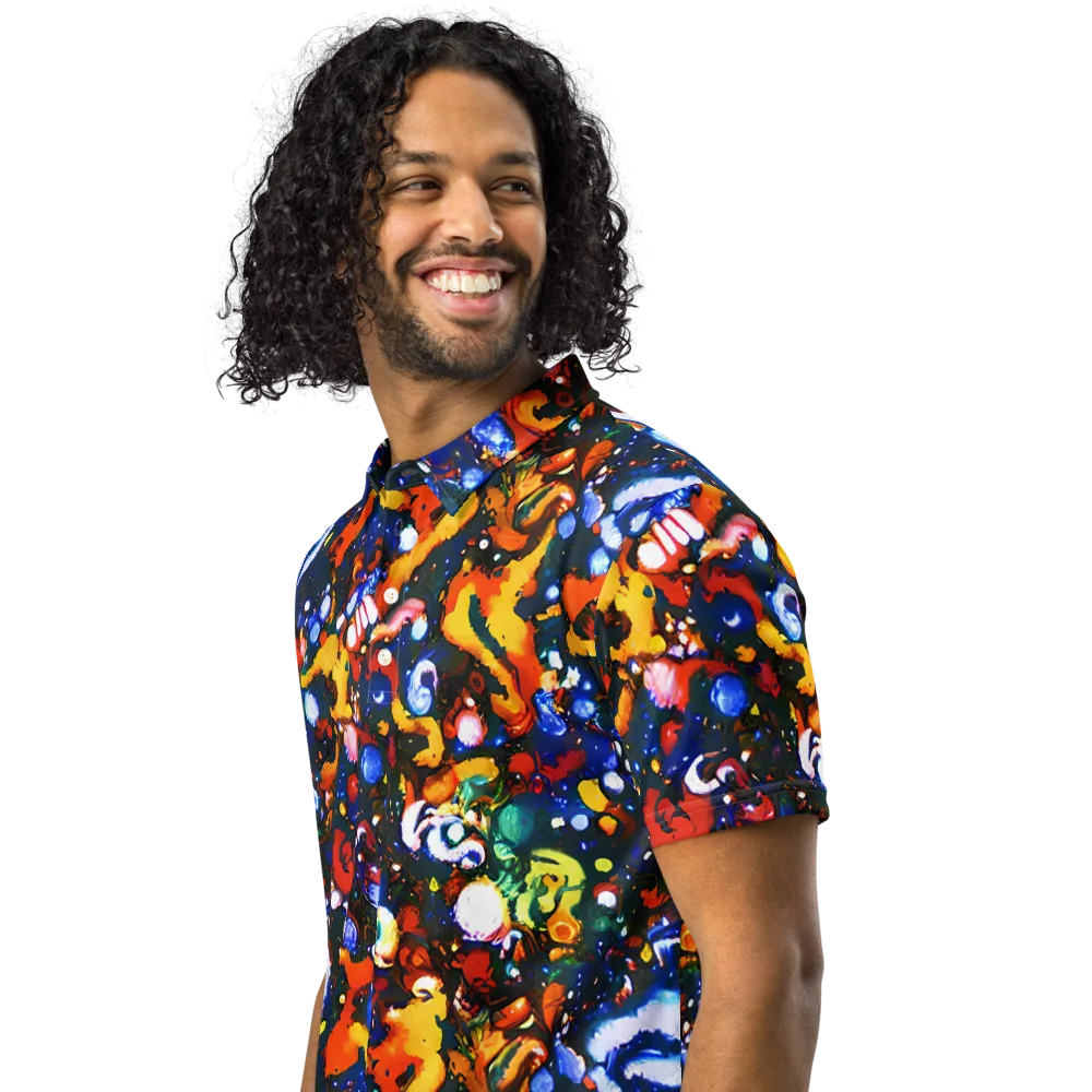 Orchid Voltage on Men's Slim Fit Polo Shirt — Left Front