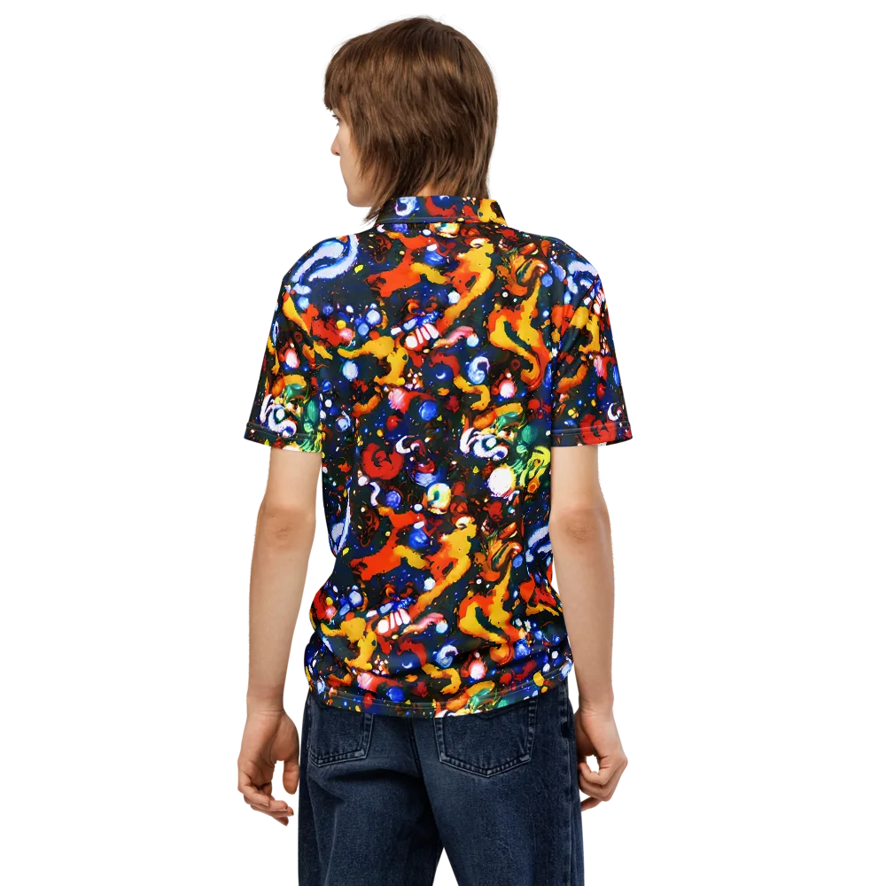 Orchid Voltage on Men's Slim Fit Polo Shirt — Back