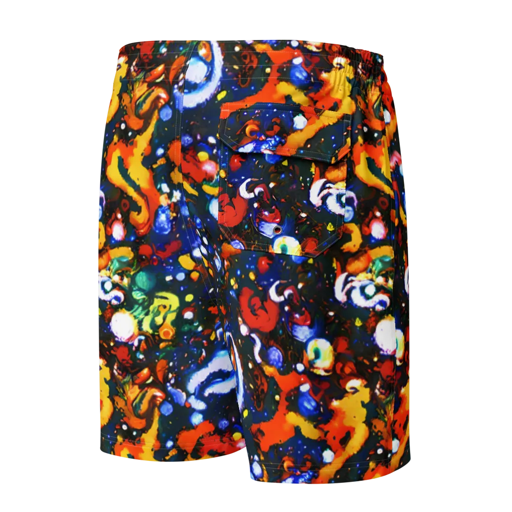 Orchid Voltage on Men's Board Shorts — Back