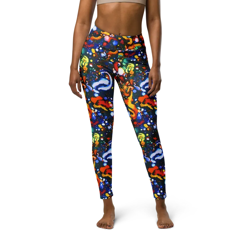 Orchid Voltage on Yoga Leggings — Front