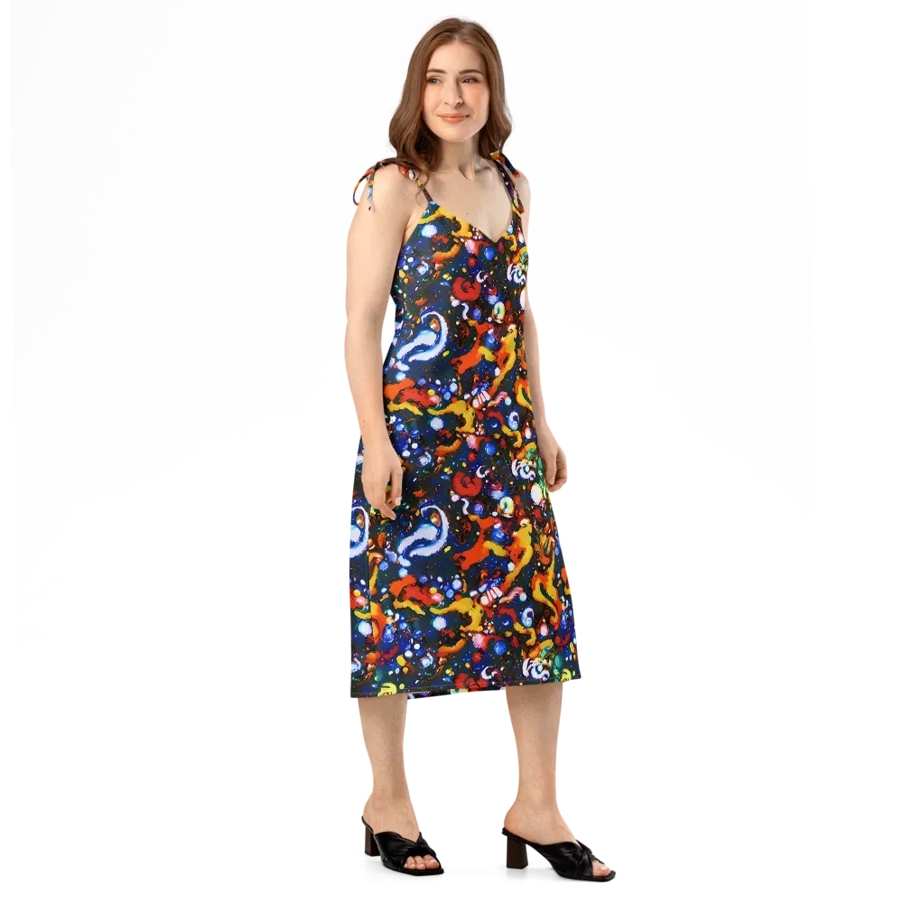 Orchid Voltage on Slip Dress — Right Front
