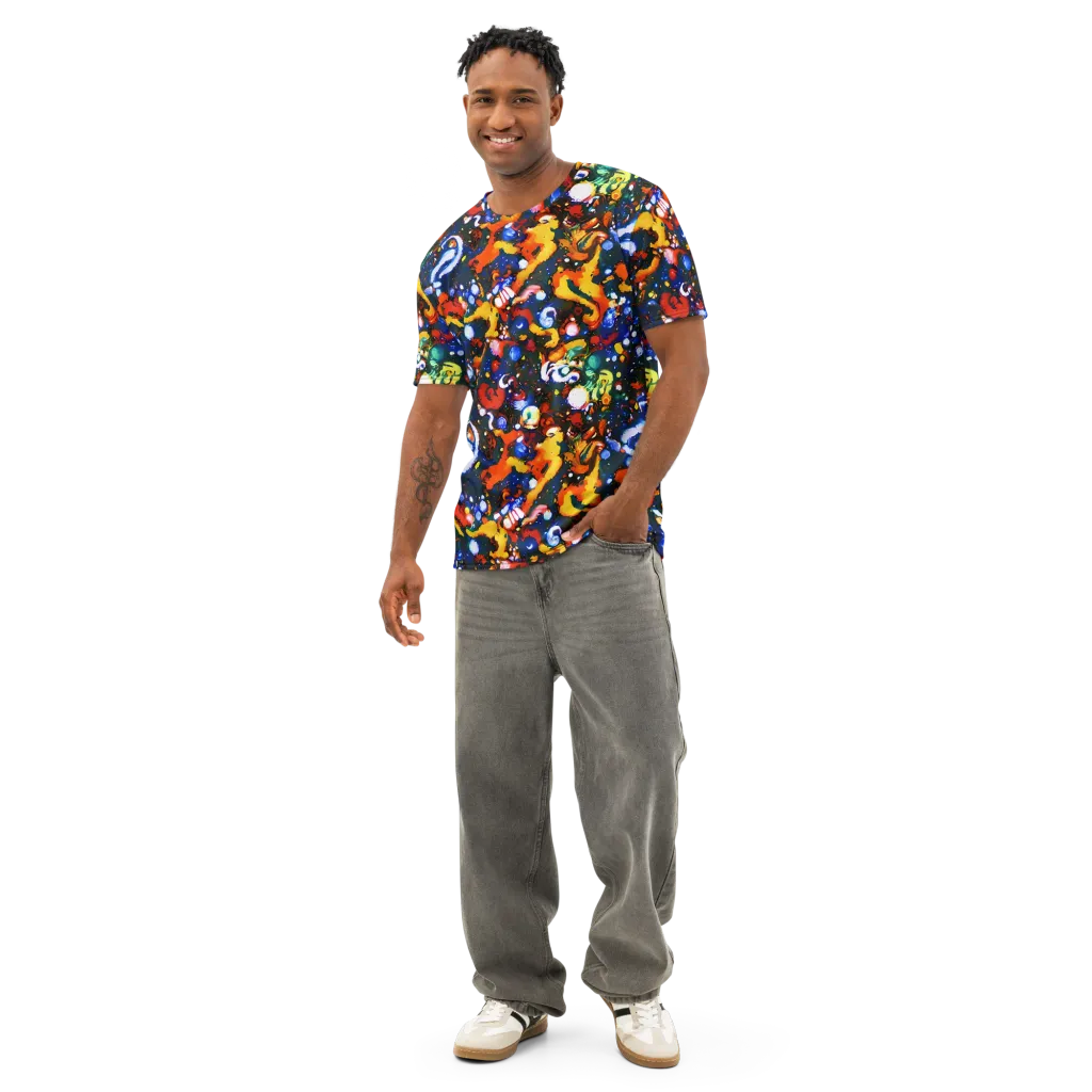 Orchid Voltage on Men's Cotton Crew Neck T-Shirt — Front