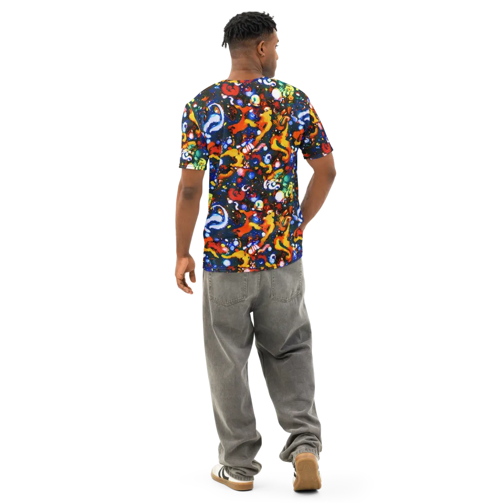 Orchid Voltage on Men's Cotton Crew Neck T-Shirt — Back