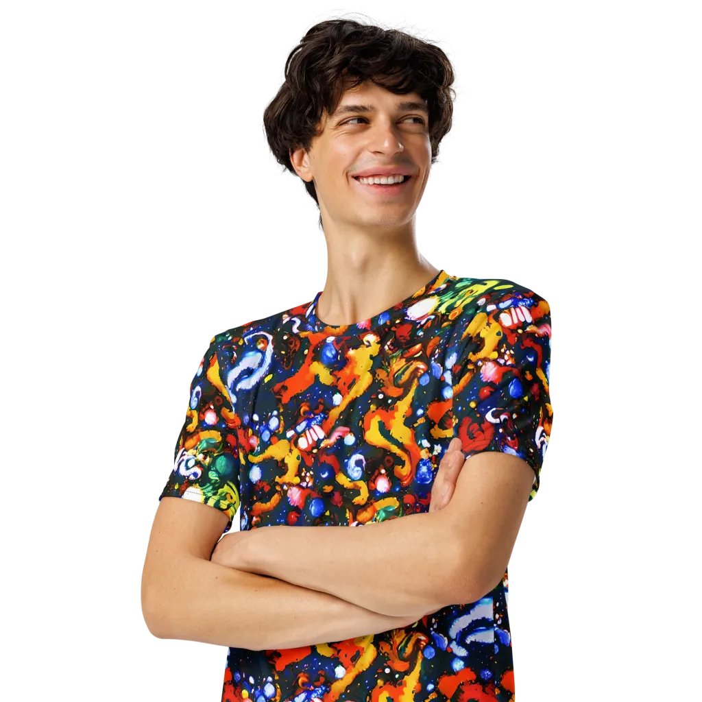 Orchid Voltage on Men's Crew Neck T-Shirt — Left Front