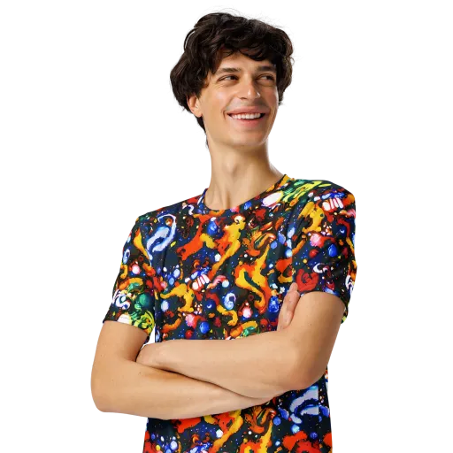 Orchid Voltage on a Men's Crew Neck T-Shirt