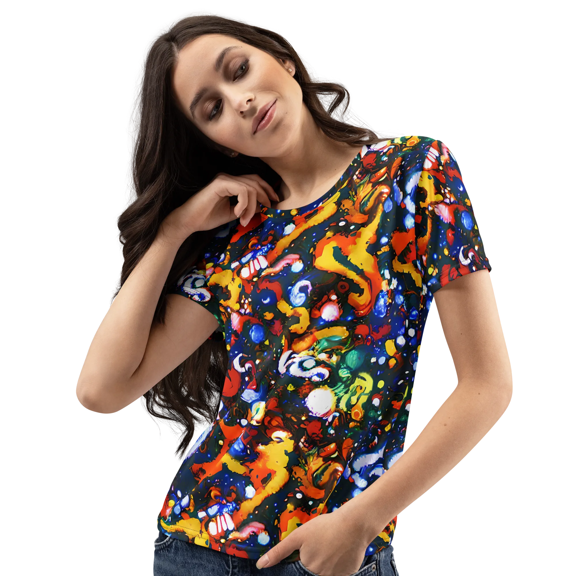 Orchid Voltage on Women's Crew Neck T-Shirt — Left Front