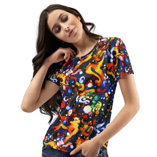 Orchid Voltage on a Women's Crew Neck T-Shirt