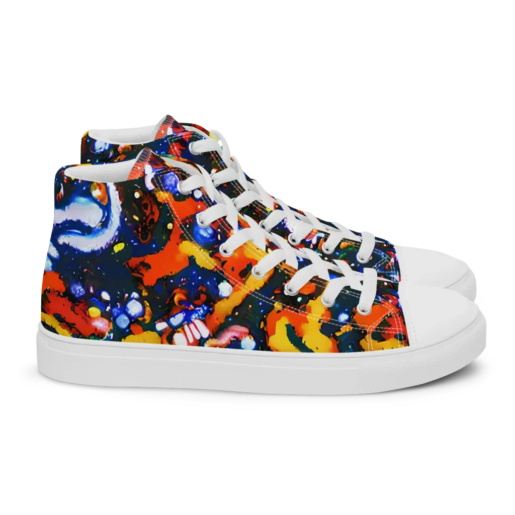 Orchid Voltage on Women's High Top Canvas Shoes — Right