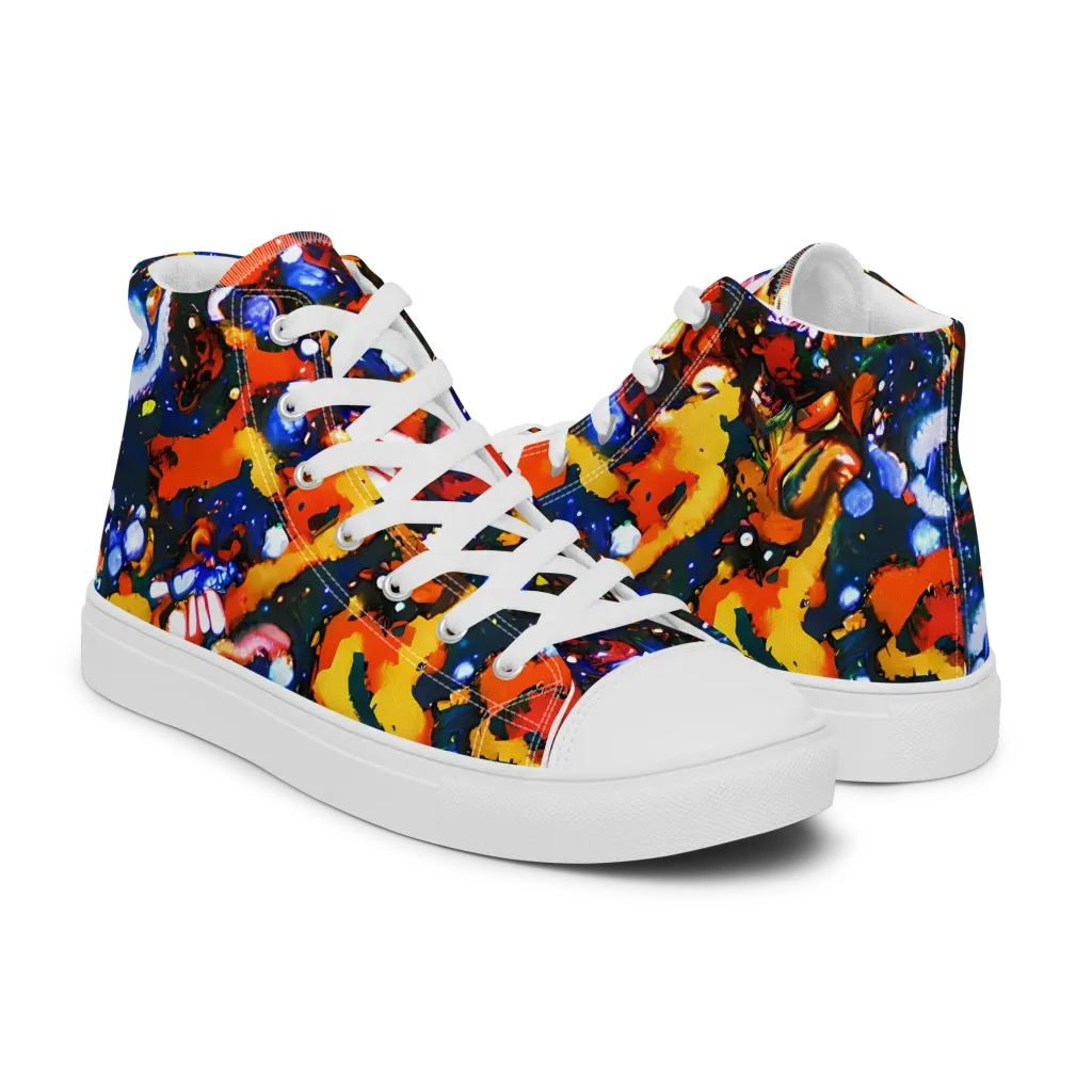 Orchid Voltage on Women's High Top Canvas Shoes — Right
