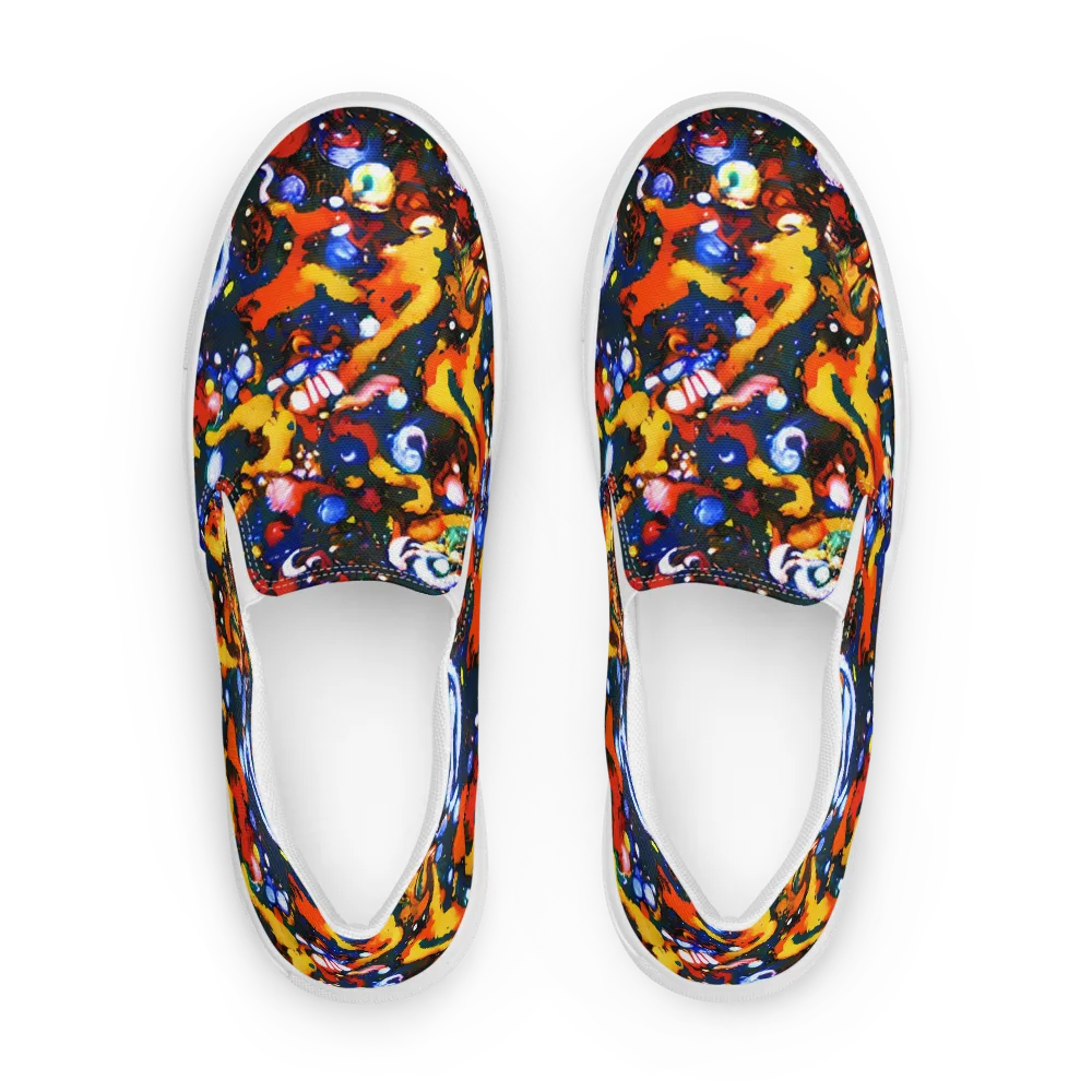 Orchid Voltage on Men's Slip-On Canvas Shoes — Front