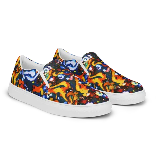 Orchid Voltage on a Men's Slip-On Canvas Shoes