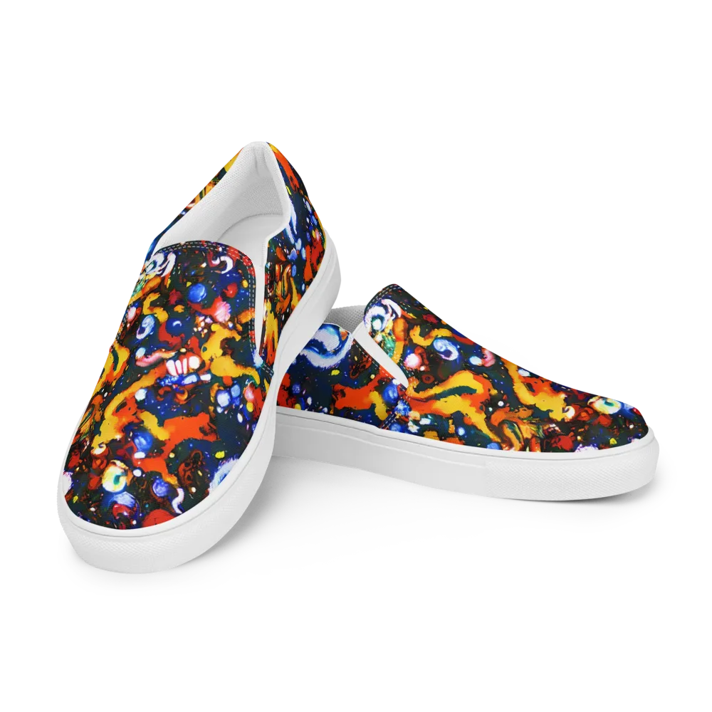 Orchid Voltage on Men's Slip-On Canvas Shoes — Left Front