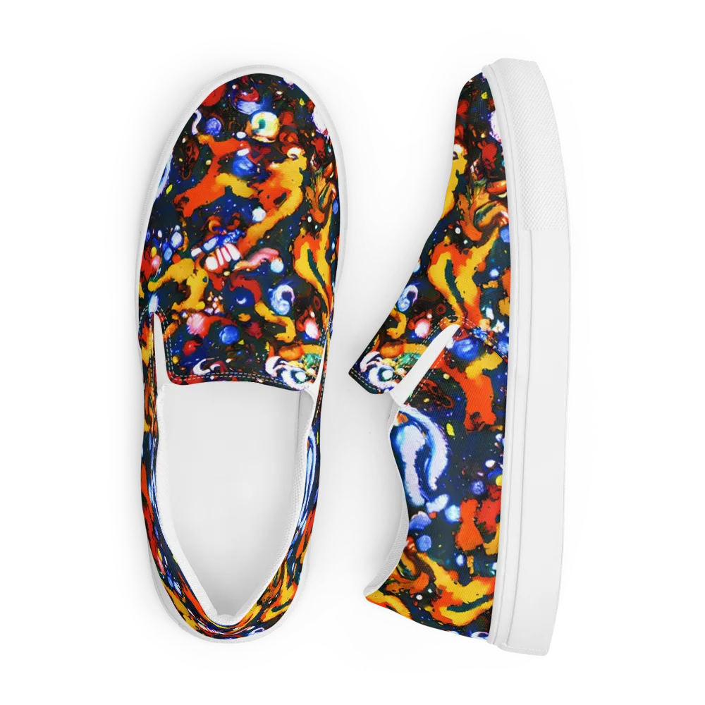 Orchid Voltage on Men's Slip-On Canvas Shoes — Front