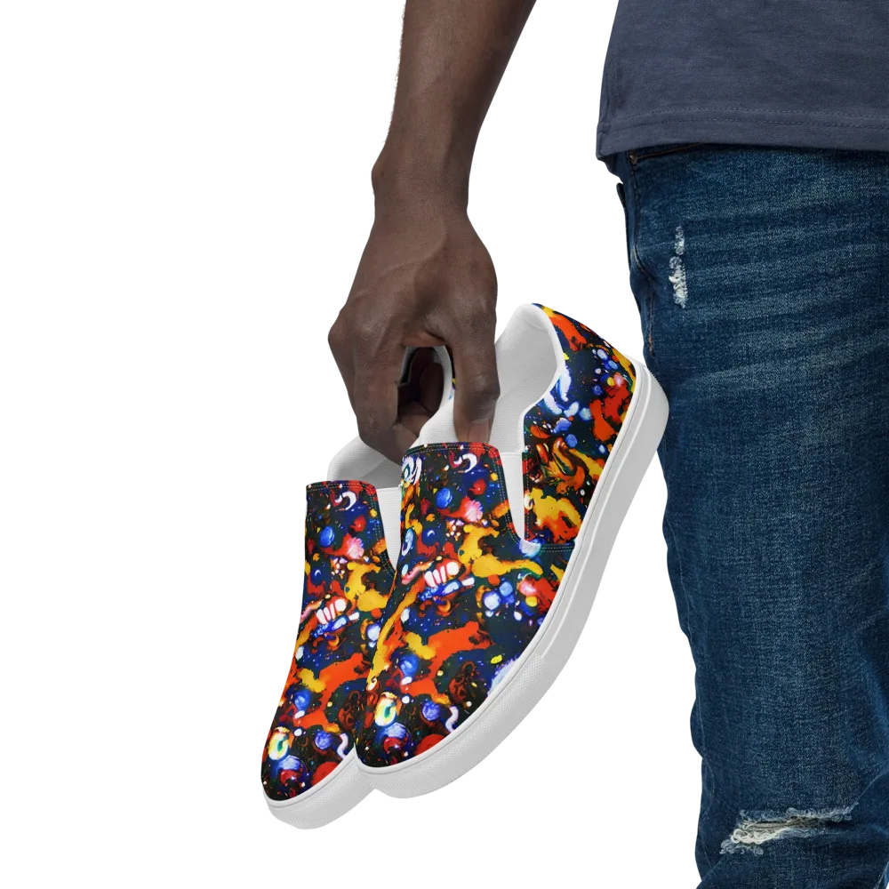Orchid Voltage on Men's Slip-On Canvas Shoes — Left Front