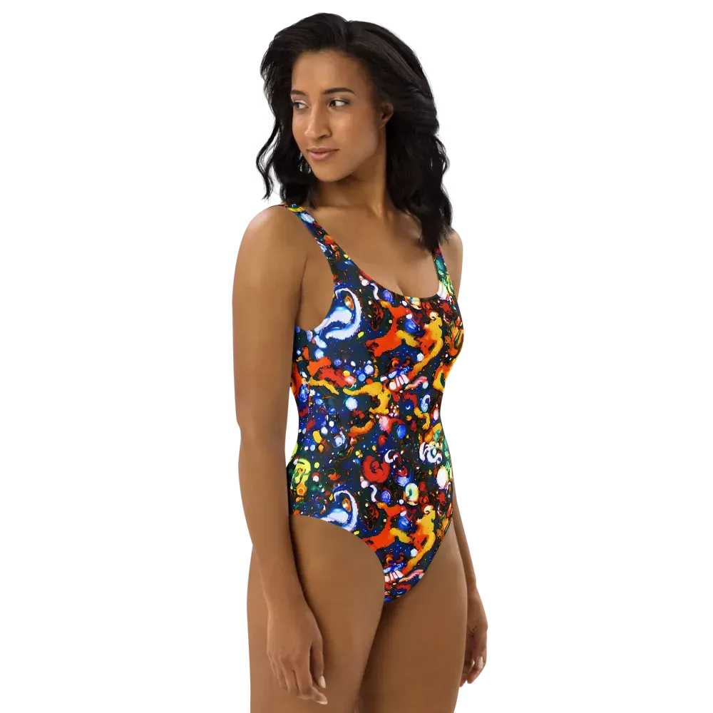 Orchid Voltage on One-Piece Swimsuit — Right