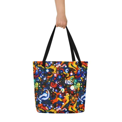 Orchid Voltage on a Large Tote Bag W/ Pocket