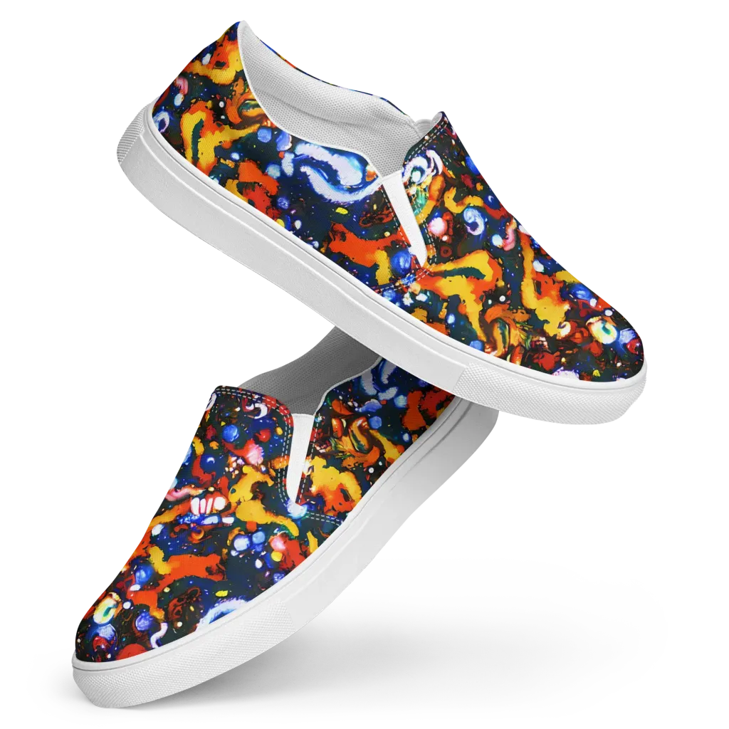 Orchid Voltage on Women's Slip-On Canvas Shoes — Front