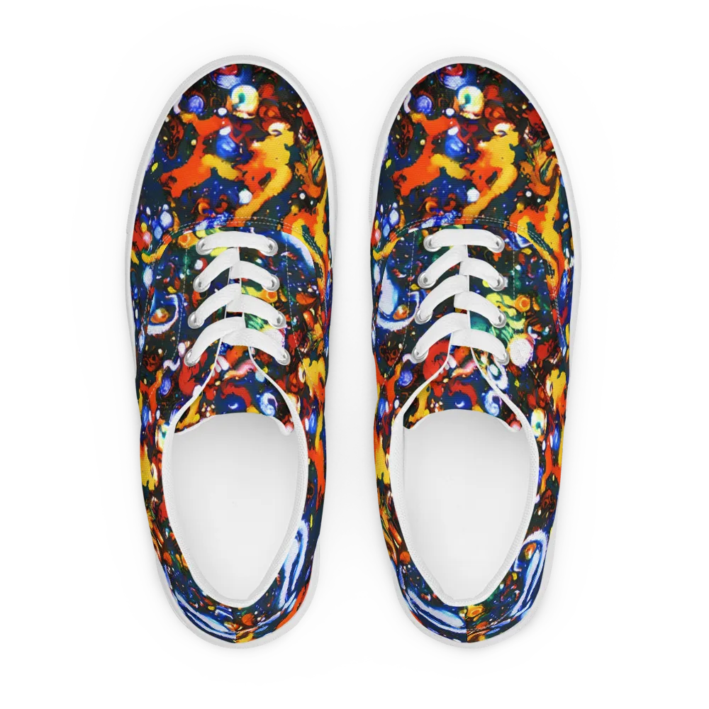 Orchid Voltage on Men's Lace-Up Canvas Shoes — Front