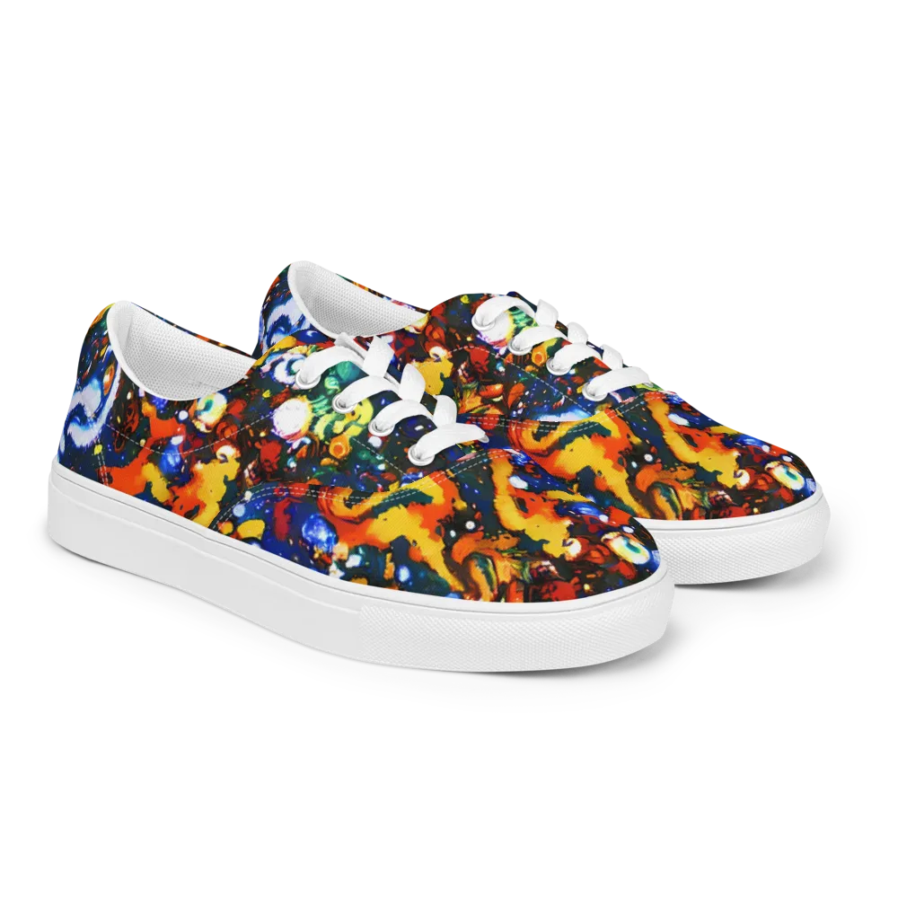 Orchid Voltage on Men's Lace-Up Canvas Shoes — Right Front