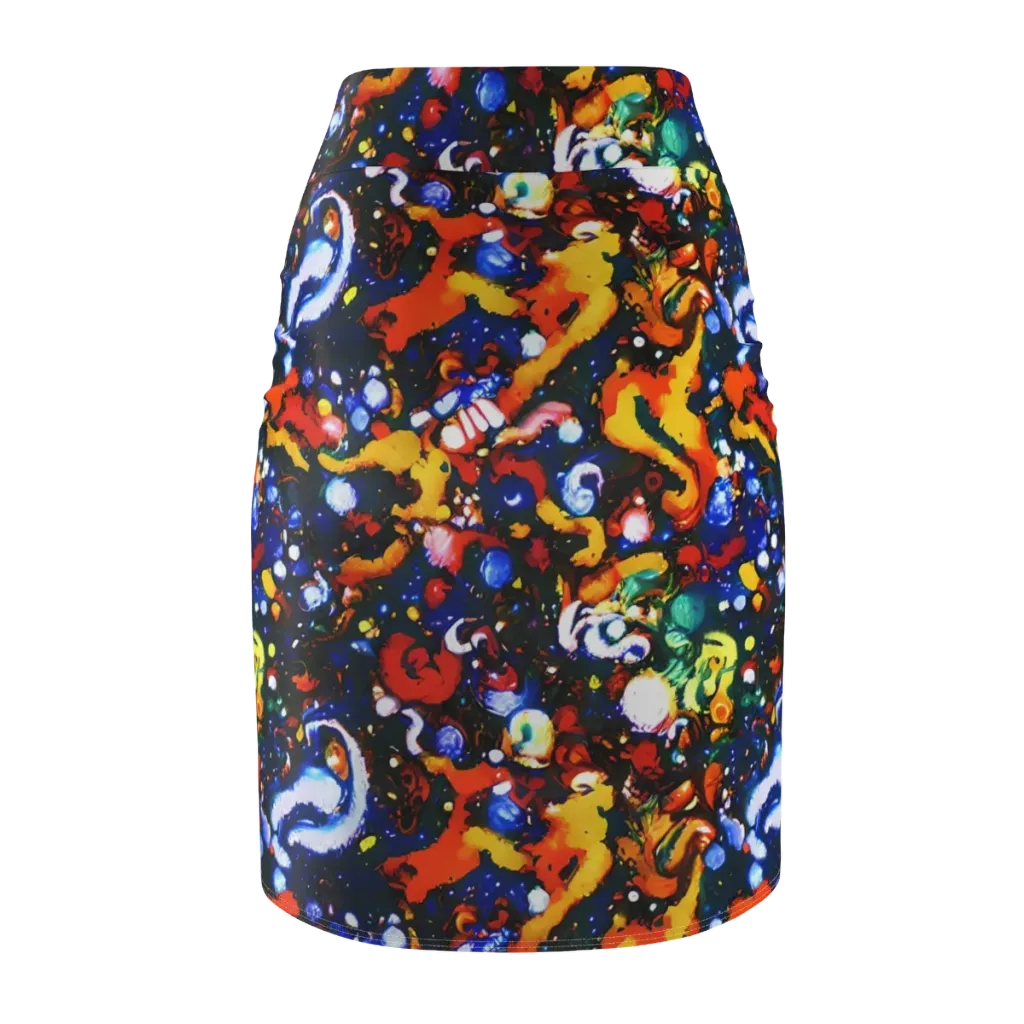 Orchid Voltage on Pencil Skirt — Back
