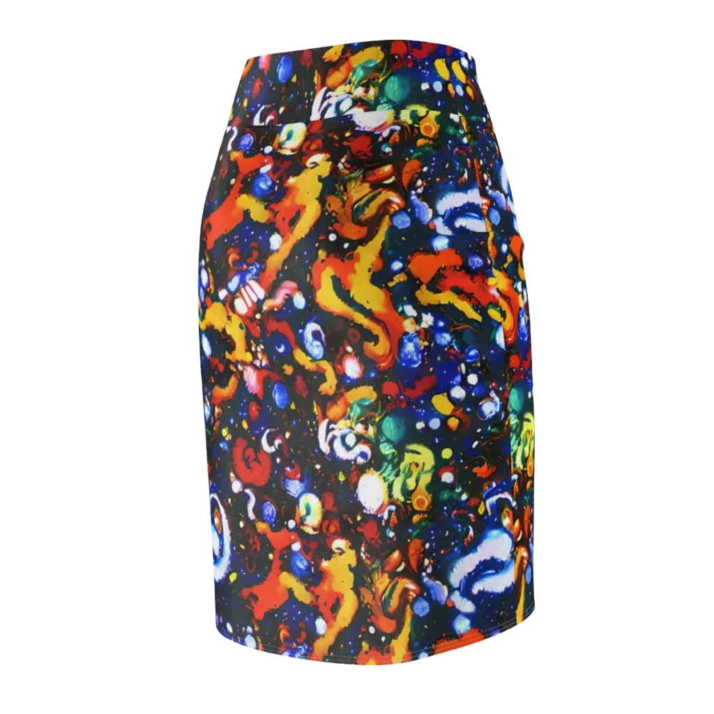 Orchid Voltage on Pencil Skirt — Back Side