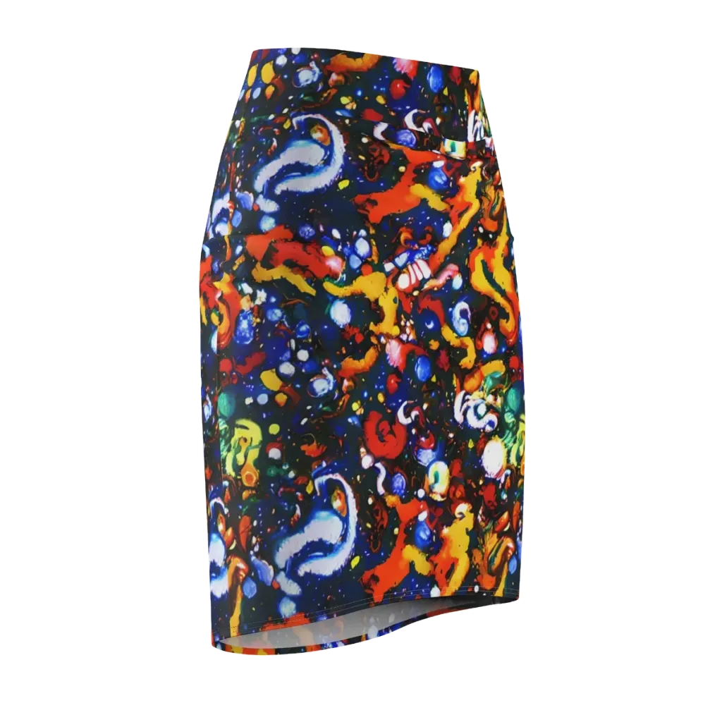 Orchid Voltage on Pencil Skirt — Front Side