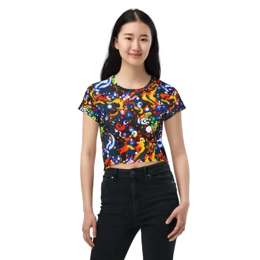 Orchid Voltage on a Crop Tee
