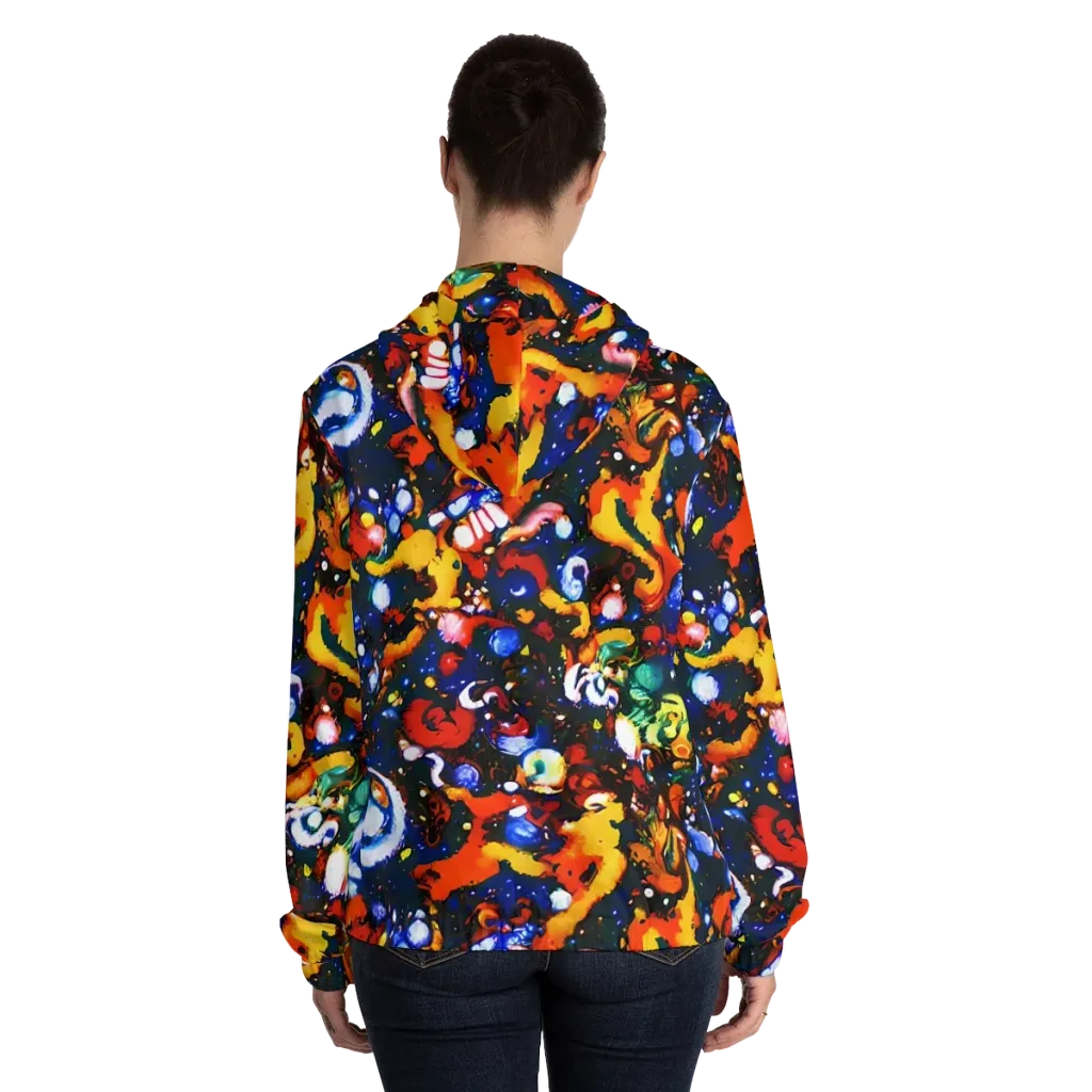 Orchid Voltage on Women's Full-Zip Hoodie — Back On Person