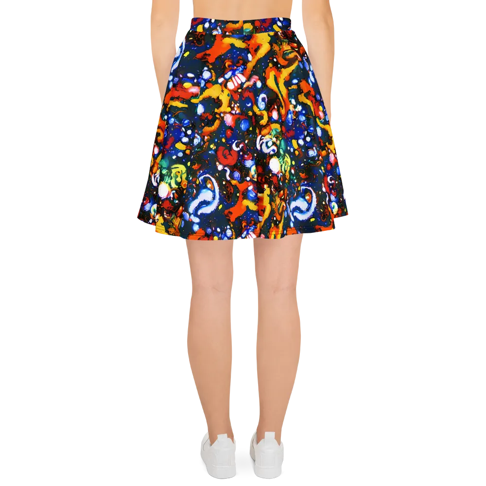 Orchid Voltage on Skater Skirt — Back