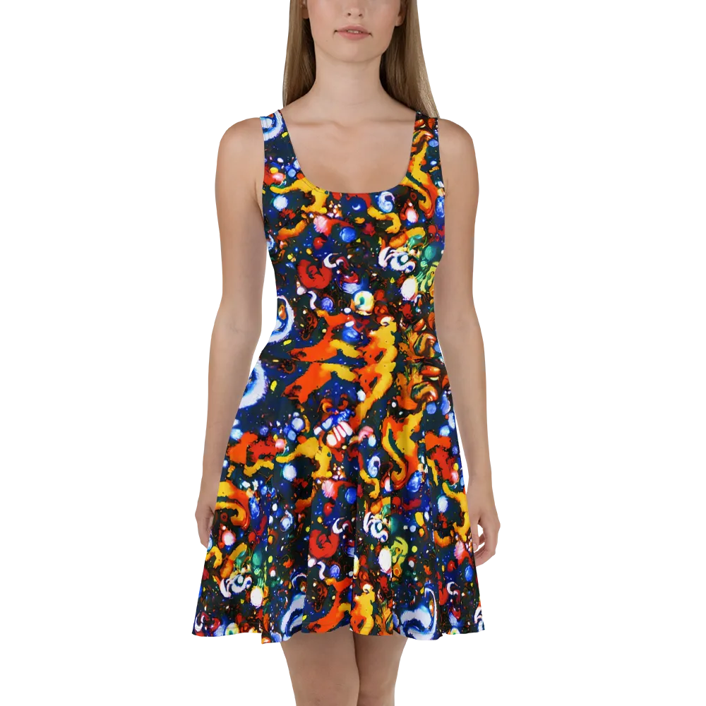 Orchid Voltage on Skater Dress — Front