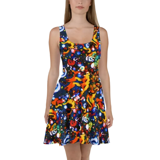 Orchid Voltage on a Skater Dress