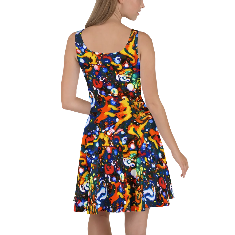 Orchid Voltage on Skater Dress — Back