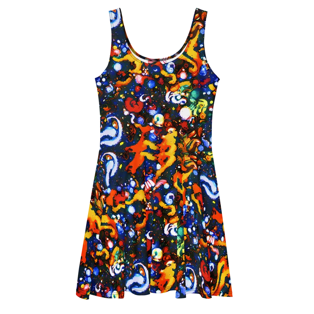 Orchid Voltage on Skater Dress — Front