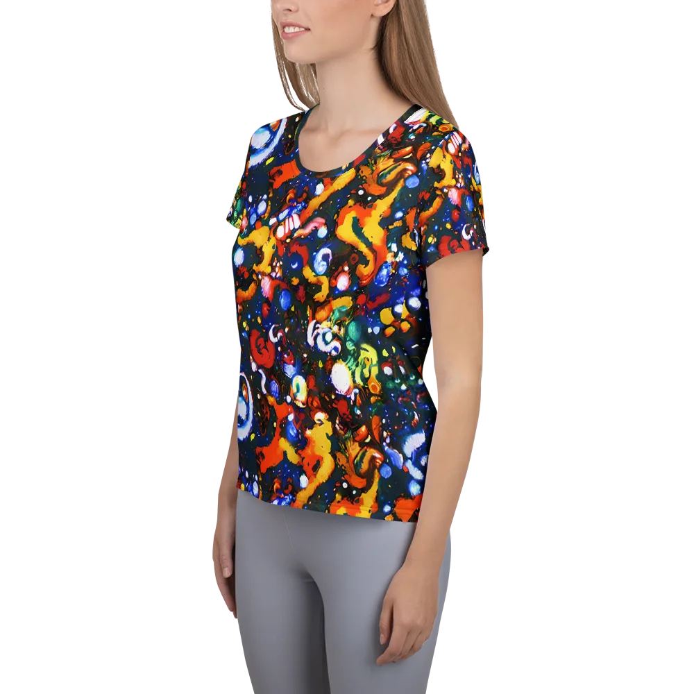 Orchid Voltage on Women's Athletic T-Shirt — Left