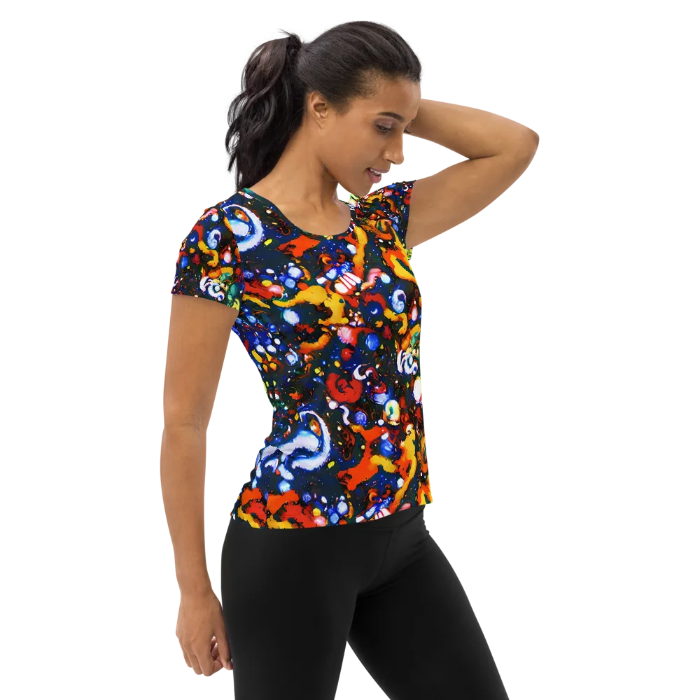 Orchid Voltage on Women's Athletic T-Shirt — Right
