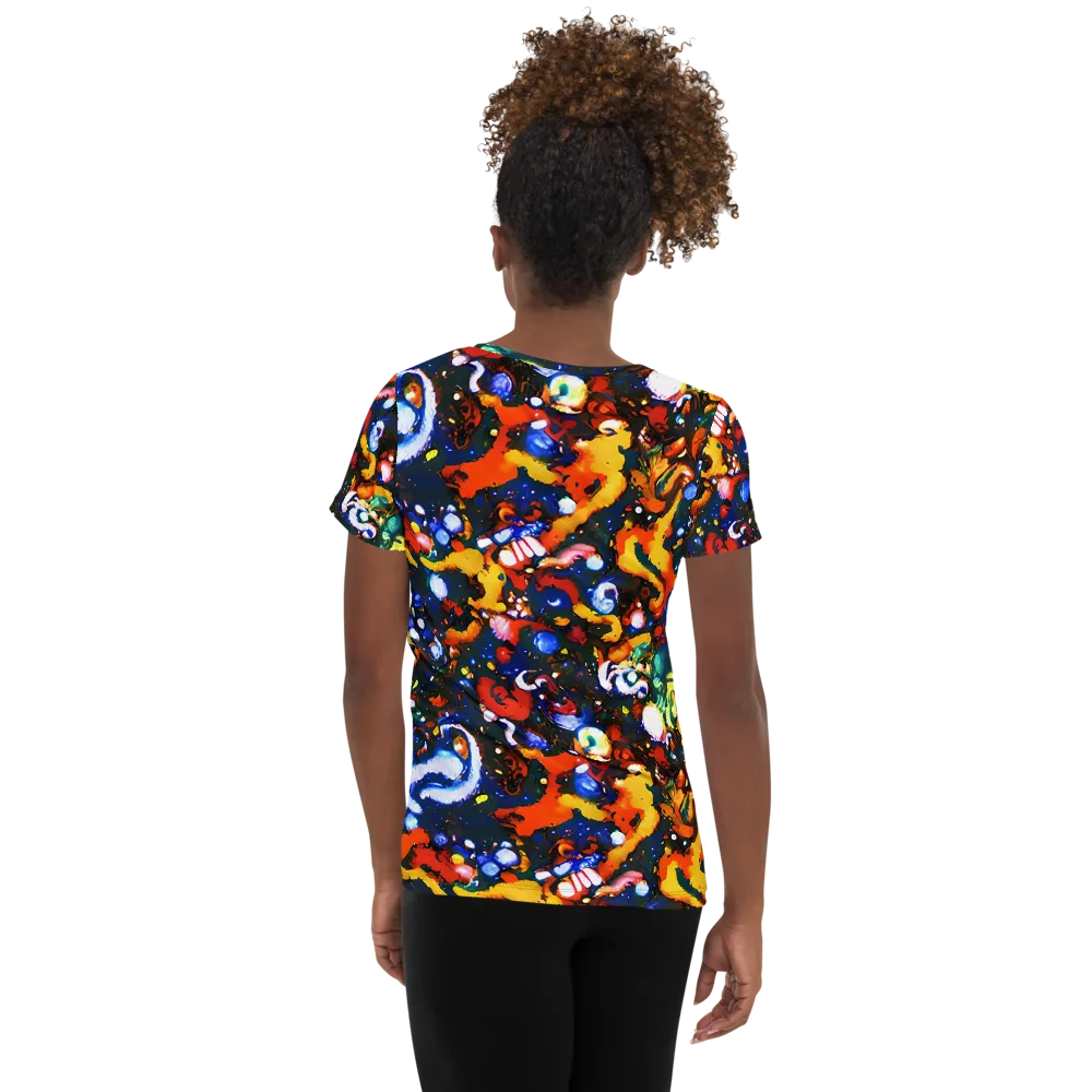 Orchid Voltage on Women's Athletic T-Shirt — Back