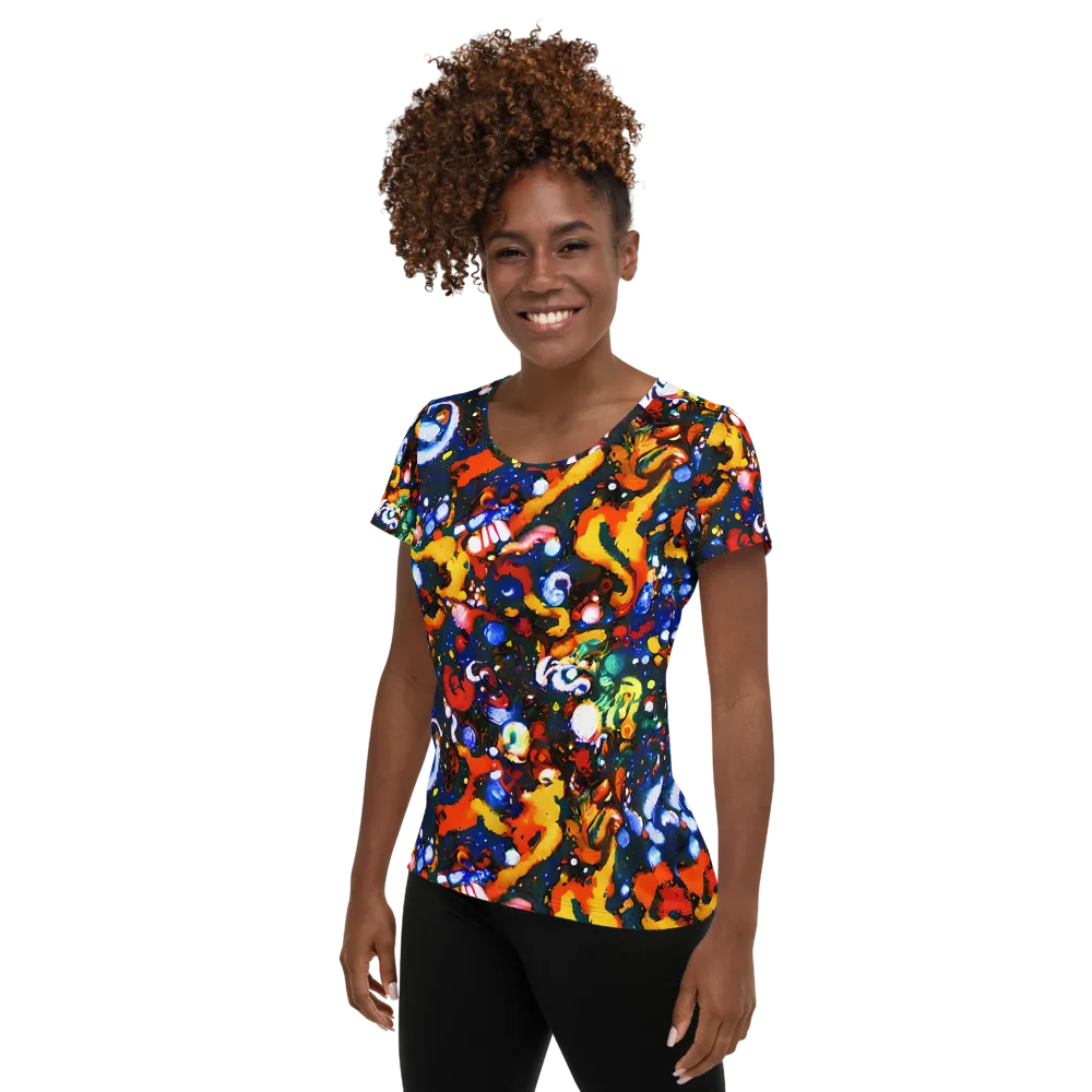 Orchid Voltage on Women's Athletic T-Shirt — Left