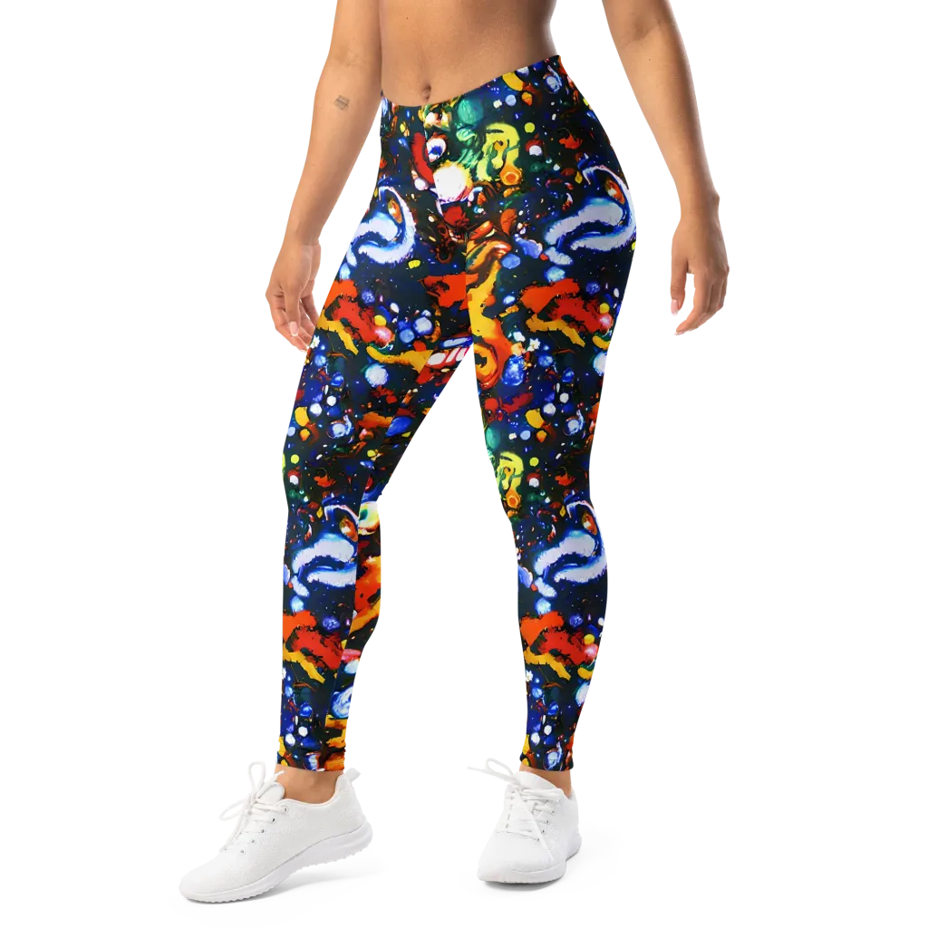 Orchid Voltage on Leggings — Left Front