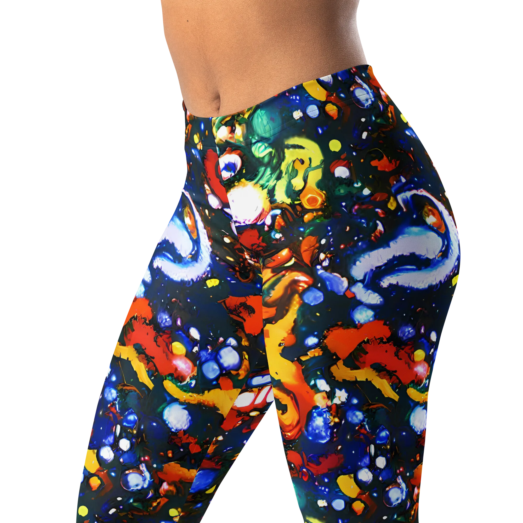 Orchid Voltage on Leggings — Left Front