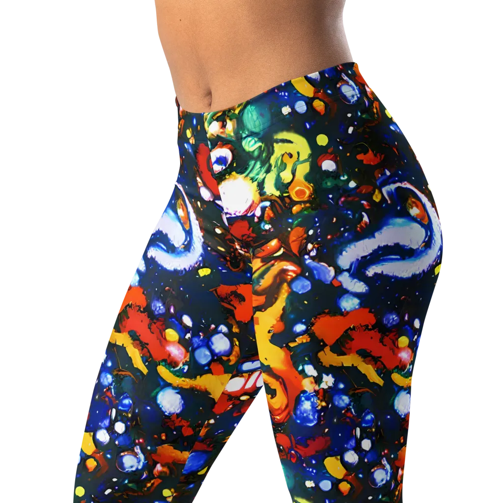 Orchid Voltage on Leggings — Left Front