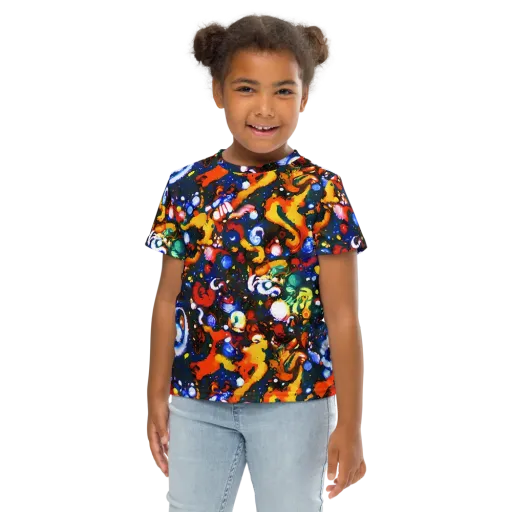 Orchid Voltage on a Kids Crew Neck T-Shirt