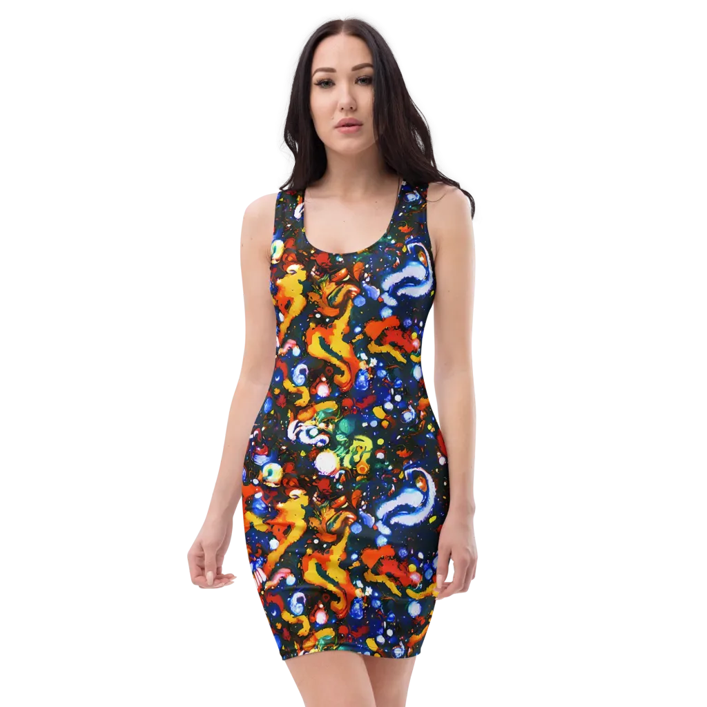 Orchid Voltage on Bodycon Dress — Front