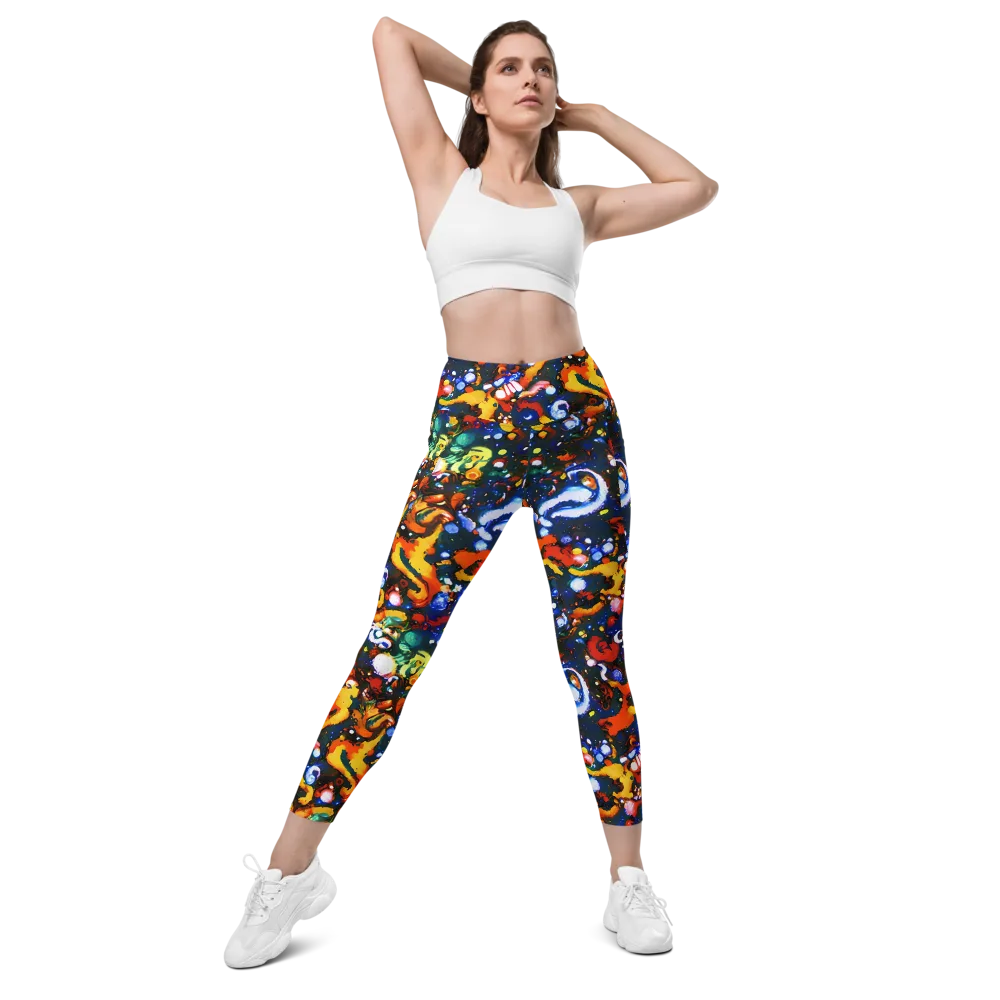 Orchid Voltage on Leggings with Pockets — Front