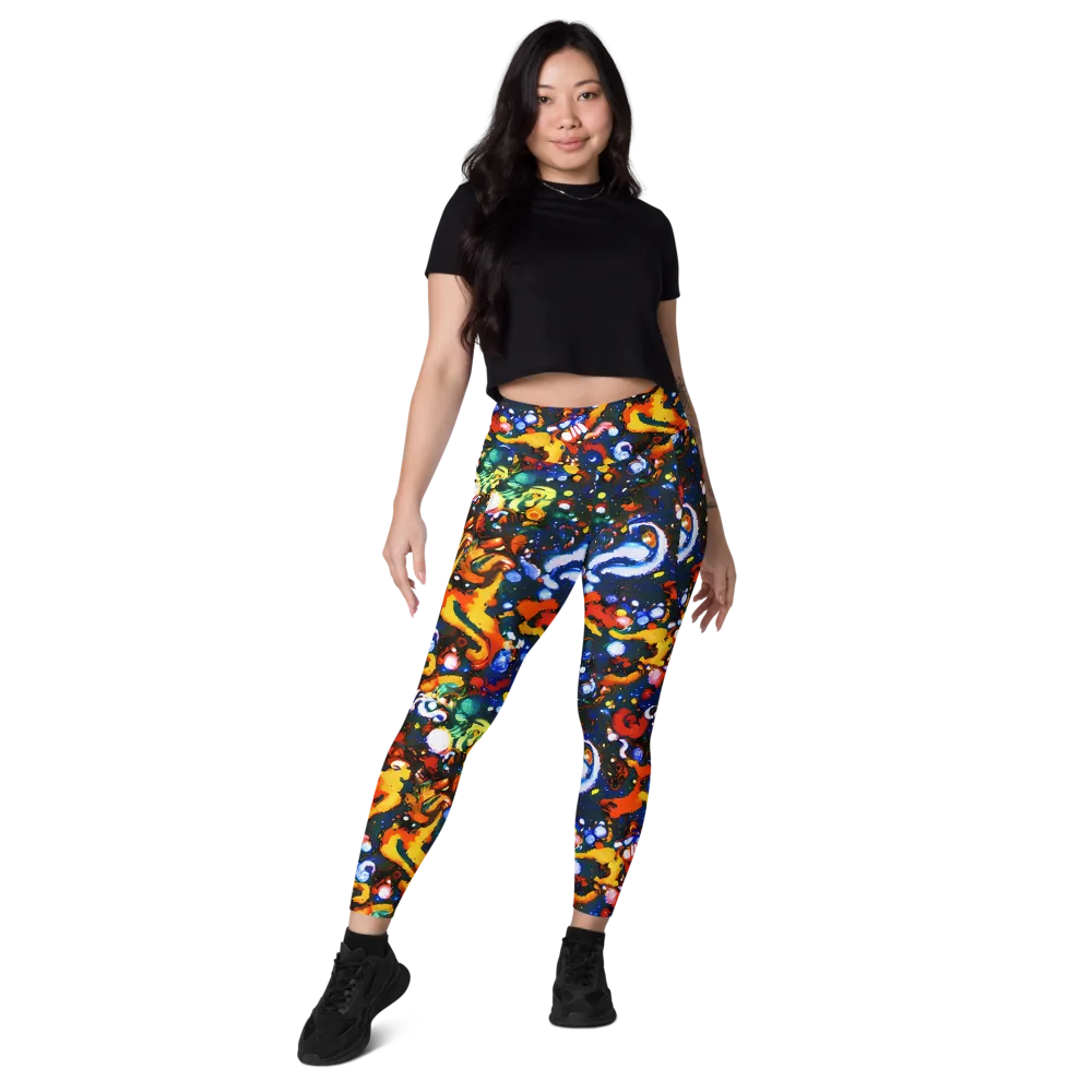 Orchid Voltage on Leggings with Pockets — Front